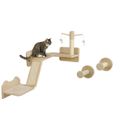 Rootz Cat Climbing Wall Set - Wall-Mounted Cat Tree - Cat Activity Center - Space-Saving Design - 110cm x 56cm x 73cm