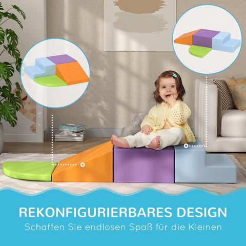 Rootz Soft Building Block Set - Climbing Blocks - Foam Blocks - Motor Development - Faux Leather - 45cm x 45cm x 25cm