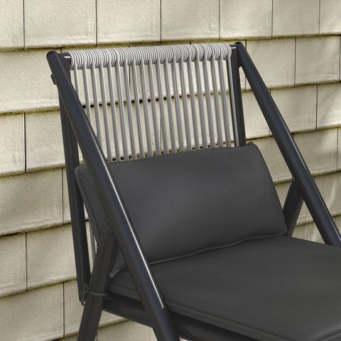 Rootz 3-Piece Garden Furniture Set - Outdoor Set - Patio Set - Comfort with Cushions - Aluminum Frame - Chairs: 52x60x82cm, Table: Ø45x48cm