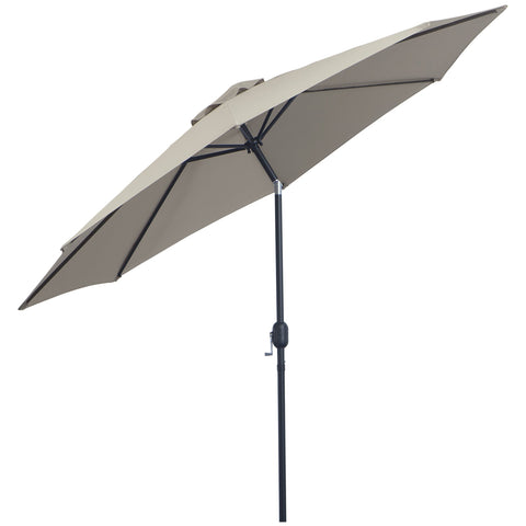 Rootz Garden Sunshade - Tiltable Parasol - Outdoor Umbrella - Optimal Sun Protection - Grey - 295cm Diameter x 250cm Height