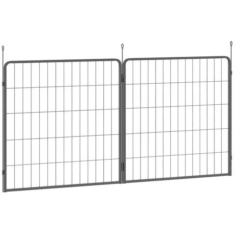 Rootz 2 Set Puppy Enclosure Expansion - Dog Fence Panels - Pet Playground - Robust Steel - Foldable Storage - 80cm x 80cm x 3cm