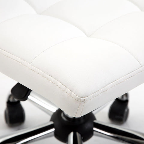 Rootz Office Chair - Swivel Chair - Ergonomic Seating - Mobility and Comfort - 46b x 51t x 80-92h cm - White Synthetic Leather