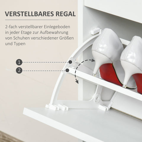 Rootz Shoe Cabinet with 4 Drawers - Storage Unit - Modern Organizer - Holds 32 Pairs - 98cm x 24cm x 83cm