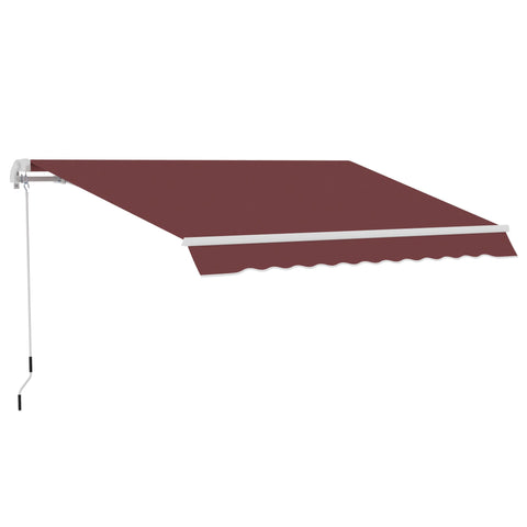 Rootz Awning Manual Pull-Out - Retractable Canopy - Sun Shade - Waterproof Polyester - 3.5m x 2.5m