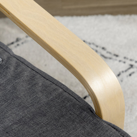 Rootz Accent Chair - Relaxation Chair - Recliner - Adjustable Footrest - Birch Wood - 66.5 x 94 x 100 cm