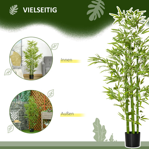 Rootz Artificial Bamboo Plant - Faux Indoor Tree - Decorative Greenery - 924 Leaves - Natural Look - 150cm x Ø17cm