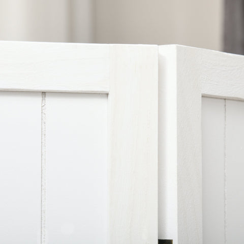 Rootz Indoor Wooden Partition Screen - Foldable Room Divider - Mobile Privacy Screen - No Assembly Required - 160 x 170 cm White