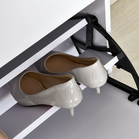 Rootz Shoe Cabinet - Footwear Organizer - Storage Unit - Space-Saving - 3 Foldable Doors - 60b x 26t x 124h cm