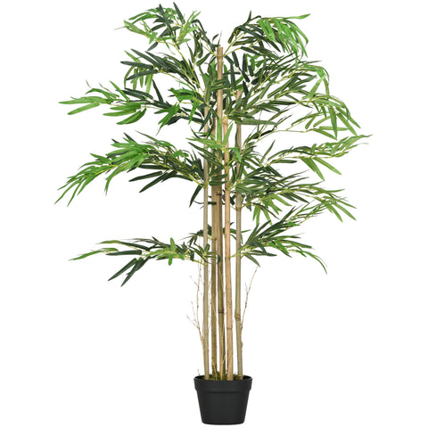 Rootz Artificial Bamboo XXL Tree - Faux Plant - Synthetic Greenery - Realistic Leaves - 115cm Height - Black Pot ø 20 x 14cm