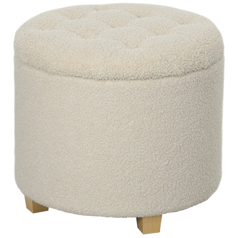 Rootz Round Stool with Storage - Footstool - Ottoman - Spacious 31.8L Storage - Ø45 x 41H cm - Brown