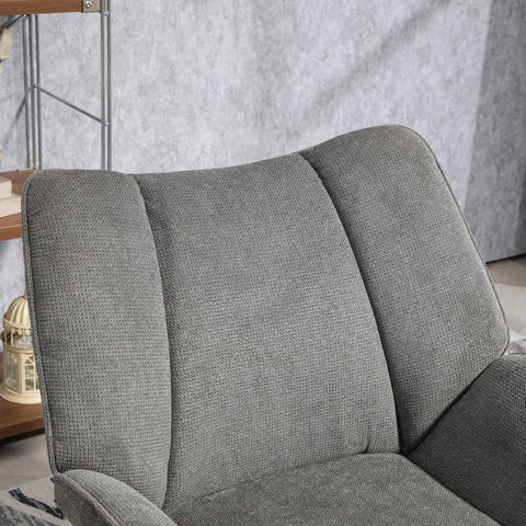 Rootz Lounge Chair - Relaxation Armchair - Linen Recliner - Soft Foam Padding - Steel Legs - 71.5cm W x 67cm T x 79cm H - Grey