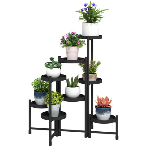 Rootz 8 Level Indoor Plant Stand - Plant Shelf - Plant Frame - Illuminates Room - 75cm x 49cm x 82cm
