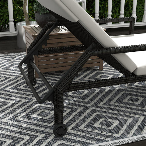 Rootz Sun Lounger Deck Chair - Outdoor Recliner - Patio Lounger - Great Comfort - 200cm x 73cm x 48cm