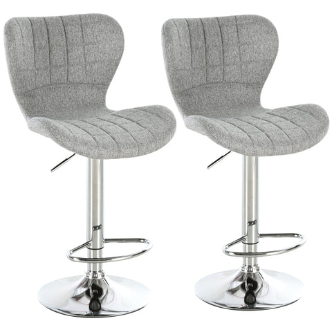 Rootz Set of 2 Bar Stools - Adjustable Height Stools - 360° Rotatable Chairs - Ergonomic Support - 47cm x 51.5cm x 89.5-111.5cm