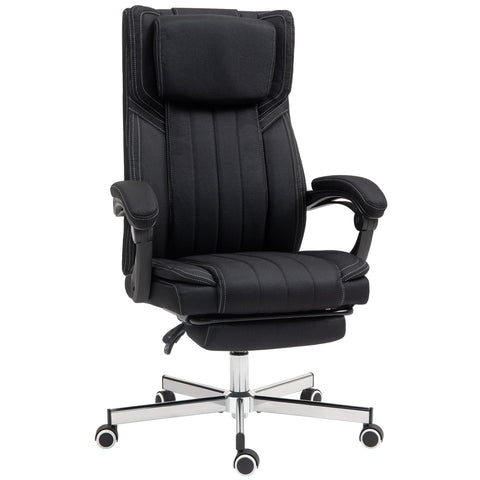 Rootz Ergonomic Office Chair - Rotatable Seat - Adjustable Height - Linen Fabric - 65x61x105-113cm - Supports Intensive Seating
