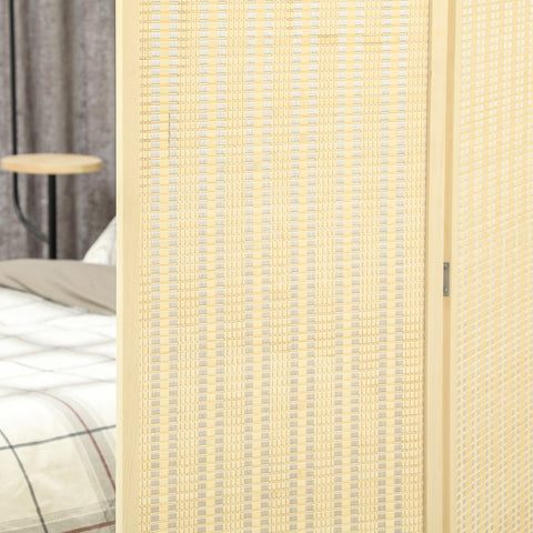 Rootz Room Divider - Foldable Partition - 3 Panel Divider - Natural Style - Privacy Enhancer - 135 x 180 cm