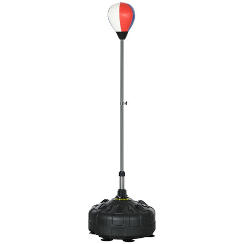 Rootz Punching Ball - Height Adjustable - Fillable Base - Steel - Faux Leather - Black + Red + White - Ø48 x 147-165H cm