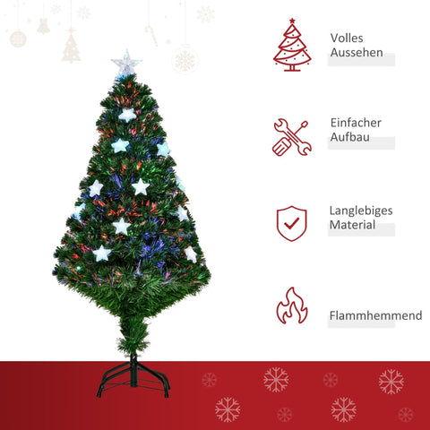 Rootz Artificial Christmas Tree - Realistic Holiday Tree - LED Lighted Xmas Tree - 130 Branches - Easy Setup - Durable Plastic and Fiberglass - 120cm x 60cm