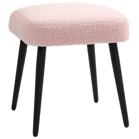 Rootz Stool - Accent Chair - Footrest - Cashmere Look - Pink - 42cm x 42cm x 47cm - Ideal for Modern Furniture & Comfort