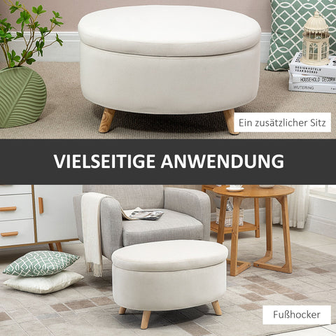 Rootz Oval Velvet Bench - Storage Stool - Footstool - Holds Up to 80 kg - 71 x 51.5 x 42 cm - Stylish Brown Design