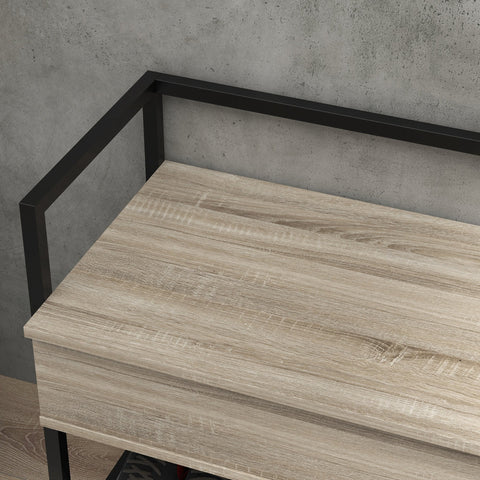 Rootz Shoe Bench Storage Shelf - Shoe Rack - Hidden Compartment - Modern Design - 84cm x 39.5cm x 61cm