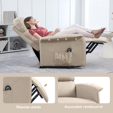 Rootz Up Armchair - Recliner Chair - Massage Chair - Heating Function - Ergonomic Design - 62.5cm x 93cm x 97cm