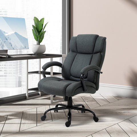 Rootz Ergonomic Office Chair - Desk Chair - Swivel Chair - Supports Up to 220 kg - Grey - Padded Armrest - 72.5cm x 83cm x 110-118cm