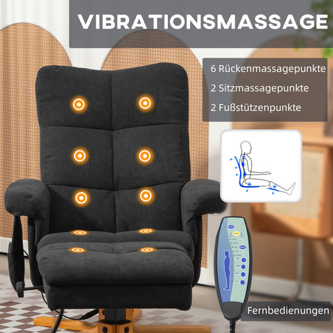 Rootz Massage Chair Recliner - Relaxation Seat - Cinema Chair - 145° Tilt - Polyester - 80cm x 86cm x 99cm