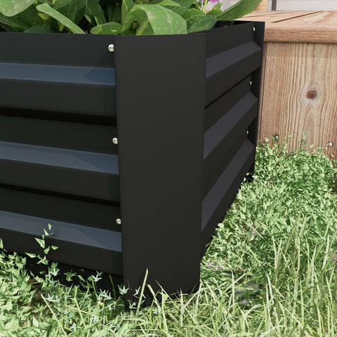 Rootz Garden Raised Beds Set - Planting Beds - Corrugated Steel Planters - Optimal Root Growth - 100L x 50B x 30H cm