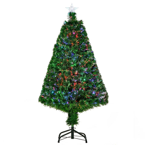 Rootz Artificial Christmas Tree with LED Lights - Holiday Tree - Festive Decor - Realistic Design - Vibrant LED Lights - Easy Setup - 120cm x 60cm - PVC and Metal