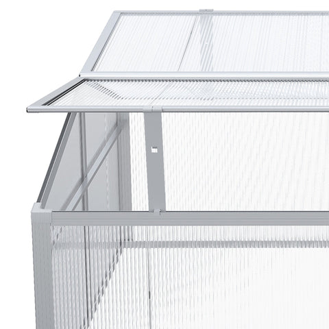 Rootz All-Season Greenhouse - Cold Frame - Gardening Shelter - Maximum Light Transmission - Optimal Ventilation - Durable Aluminum Frame - 100cm x 100cm x 48cm