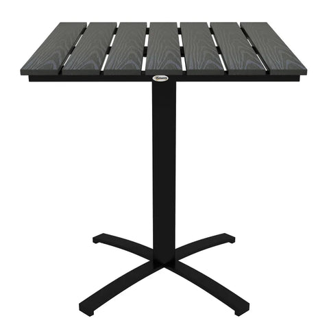 Rootz Garden Tables - Patio Table - 4 People - Wood Look - Aluminum Frame - Adjustable Feet - Good Balance - Wood-plastic Board - Gray - 70L x 70W x 76H cm