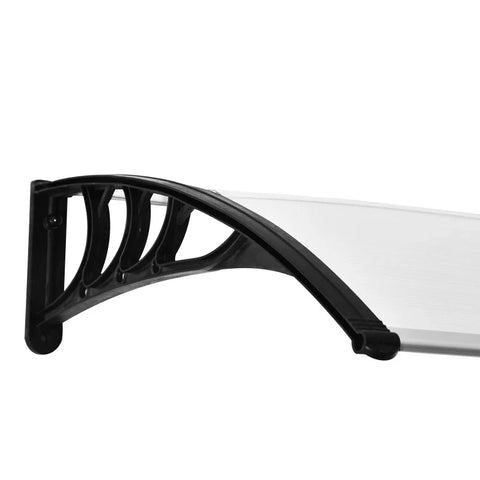 Rootz Pent Canopy - Canopy For Front Door - Polycarbonate Sun Protection - Rain Protection - Window Awning Canopy - Transparent - 75 x 195 x 23 cm