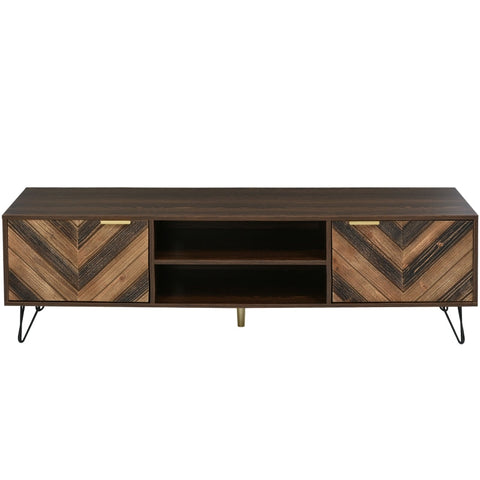 Rootz Elegant TV Cabinet - Media Console - Entertainment Stand - Sturdy Iron Feet - 157L x 38W x 48H cm
