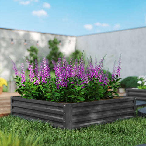 Rootz Garden Bed Planter Box - Planting Box - Steel Housing - Space-Saving - 120 x 120 x 30 cm