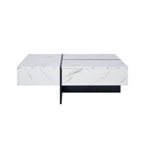 Rootz Coffee Table - Elegant Center Table - Living Room Table - LED Lighting System - 100L x 50W x 34.5H cm