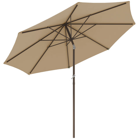 Rootz Garden Sunshade - Patio Umbrella - Outdoor Parasol - Optimal Sun Protection - Ø2.63 x 2.2m - Metal Frame - 180g/m² Polyester Fabric