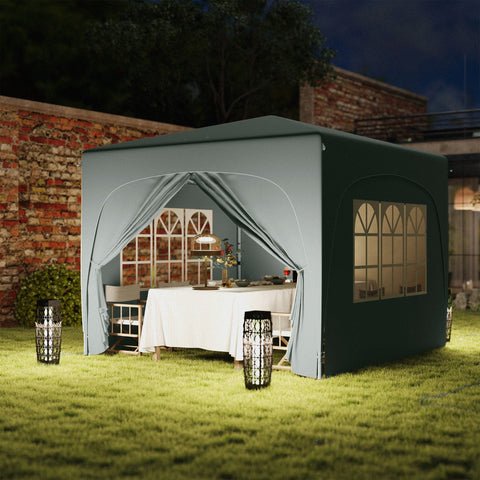 Rootz 3x3m Gazebo - Pop-Up Garden Tent - Portable Shelter - UPF50+ Protection - 300x300x273cm
