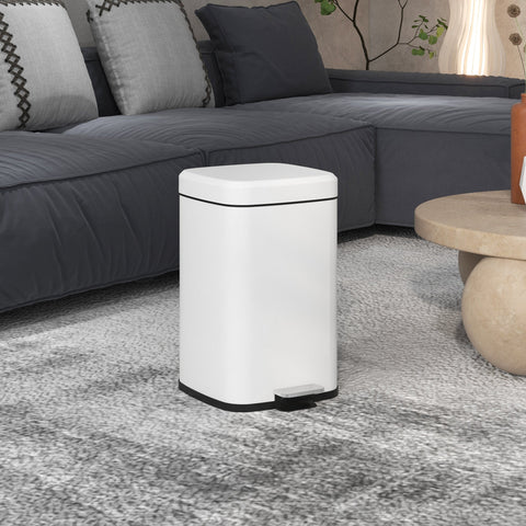 Rootz 20L Kitchen Waste Bucket - Trash Bin - Garbage Can - Quiet Lid & Pedal - 28L x 35B x 45H cm - Fingerprint Resistant