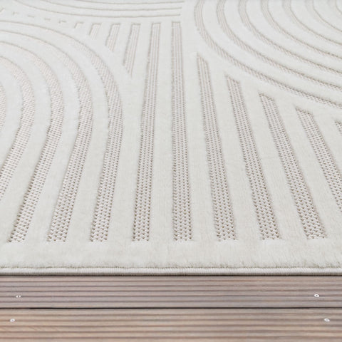 Indoor Outdoor Rug – Durable Polypropylene – Geometric 3D Design – Easy Care