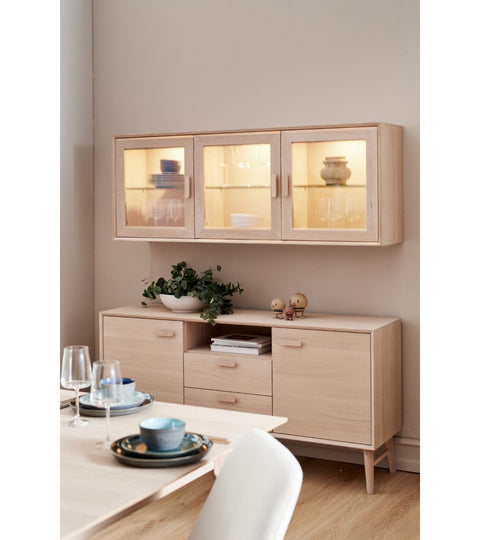 Rootz Sideboard - Storage Cabinet - Buffet Table - Timeless Design - Exceptional Durability - Ample Storage - White Oiled Oak - 42cm x 160cm x 79cm