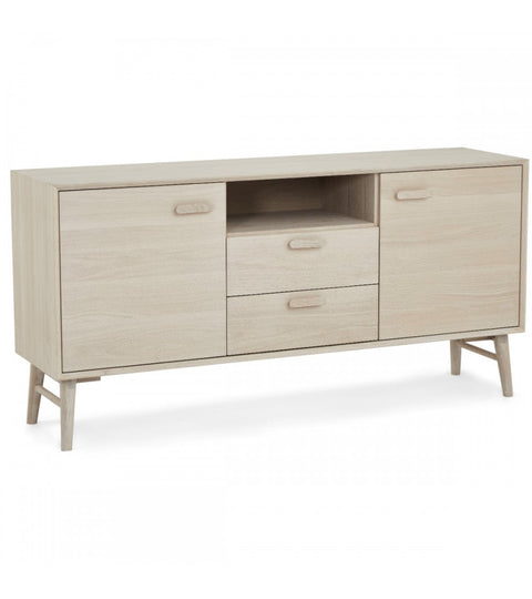 Rootz Sideboard - Storage Cabinet - Buffet Table - Timeless Design - Exceptional Durability - Ample Storage - White Oiled Oak - 42cm x 160cm x 79cm