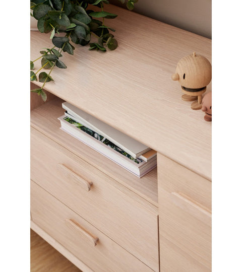 Rootz Sideboard - Storage Cabinet - Buffet Table - Timeless Design - Exceptional Durability - Ample Storage - White Oiled Oak - 42cm x 160cm x 79cm