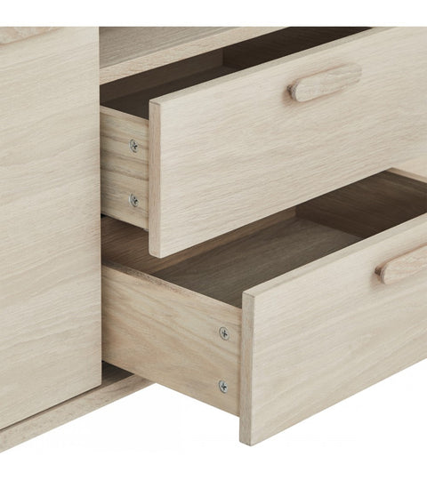 Rootz Sideboard - Storage Cabinet - Buffet Table - Timeless Design - Exceptional Durability - Ample Storage - White Oiled Oak - 42cm x 160cm x 79cm