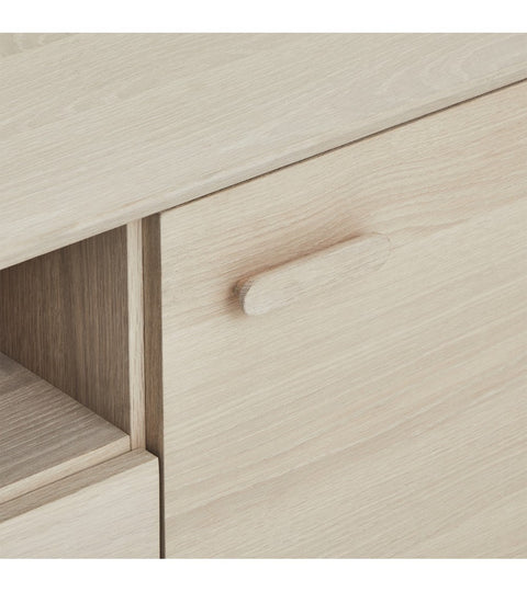 Rootz Sideboard - Storage Cabinet - Buffet Table - Timeless Design - Exceptional Durability - Ample Storage - White Oiled Oak - 42cm x 160cm x 79cm