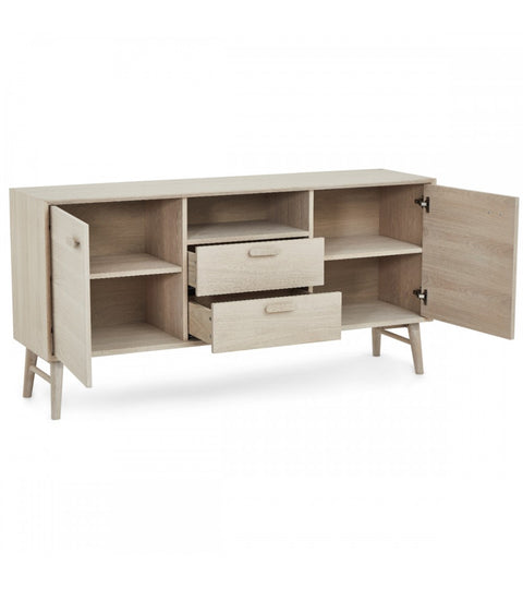 Rootz Sideboard - Storage Cabinet - Buffet Table - Timeless Design - Exceptional Durability - Ample Storage - White Oiled Oak - 42cm x 160cm x 79cm