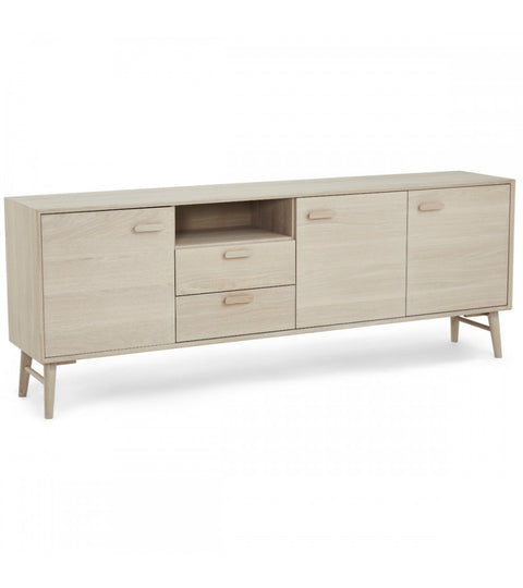 Rootz Sideboard - Storage Cabinet - Oak Credenza - Ample Storage - Superior Craftsmanship - Smooth Functionality - 34cm x 212cm x 60cm