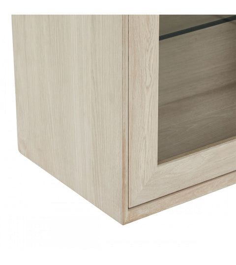 Rootz Wall Cabinet - Storage Cabinet - Display Cabinet - Elegant White Oil Finish - Durable Solid Oak - Ample Storage Space - 42cm x 212cm x 79cm