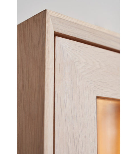 Rootz Display Cabinet - Storage Cabinet - Showcase Unit - Solid Oak and Veneer - Ample Storage, Superior Craftsmanship, Smooth Functionality - 40cm x 110cm x 187cm
