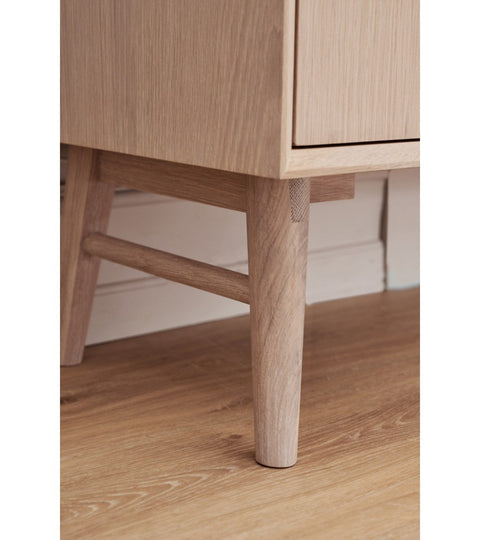 Rootz Display Cabinet - Storage Cabinet - Showcase Unit - Solid Oak and Veneer - Ample Storage, Superior Craftsmanship, Smooth Functionality - 40cm x 110cm x 187cm